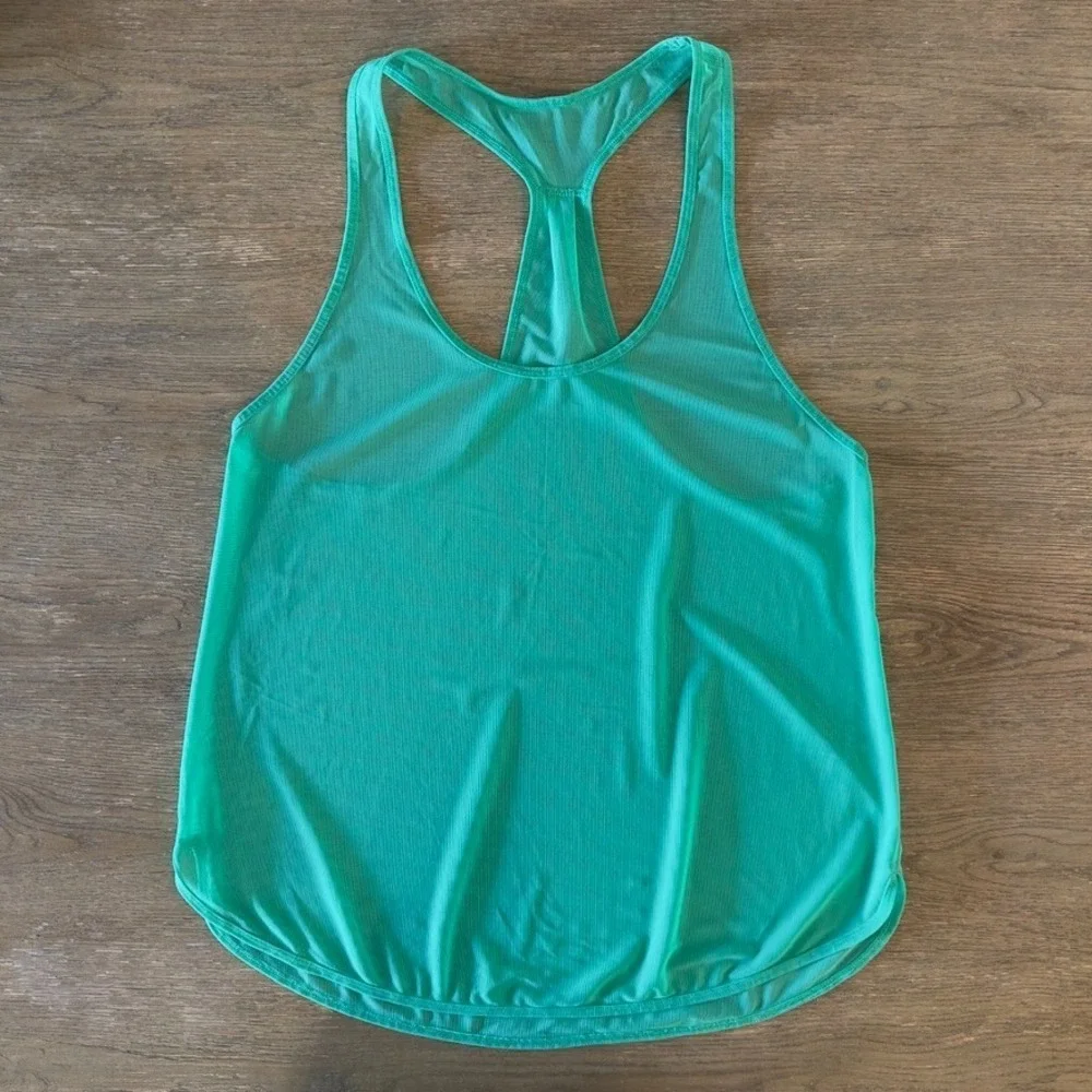 💚 Lululemon 105 Workout Gym Tank Top-Lightweight Mesh-Size 8-W1DR7S-Bali Breeze